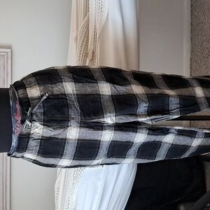 Eddie Bauer Black and Cream Plaid Pajama Pants